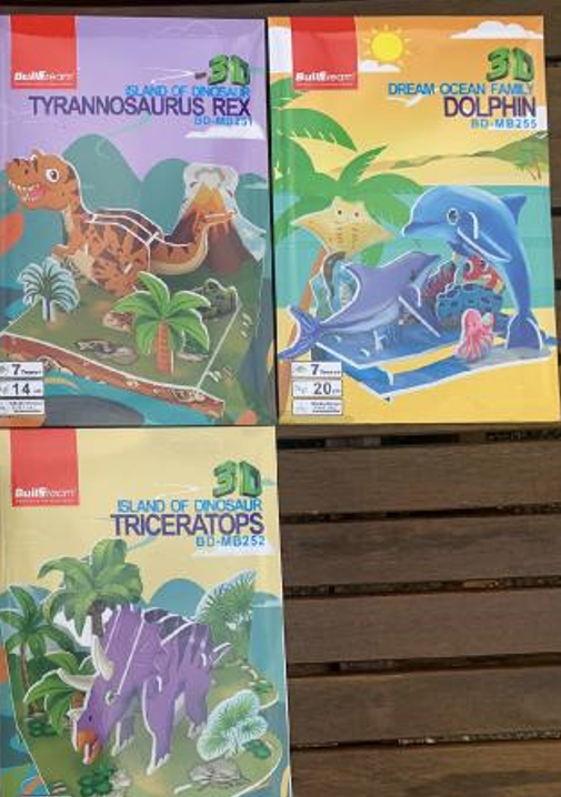 Lot de 3 Puzzles 3D Animaux