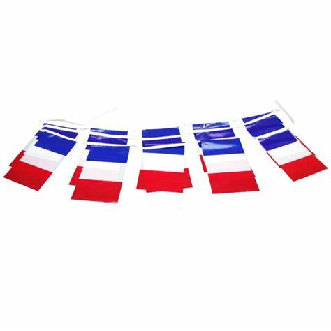 Guirlande Drapeaux Francais  BLEU BLANC ROUGE 10 metres